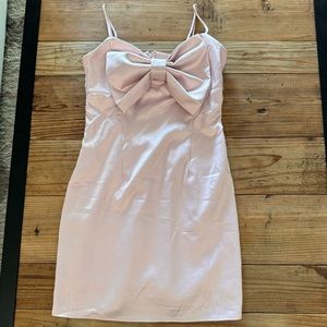 Silk Pink Bow Dress